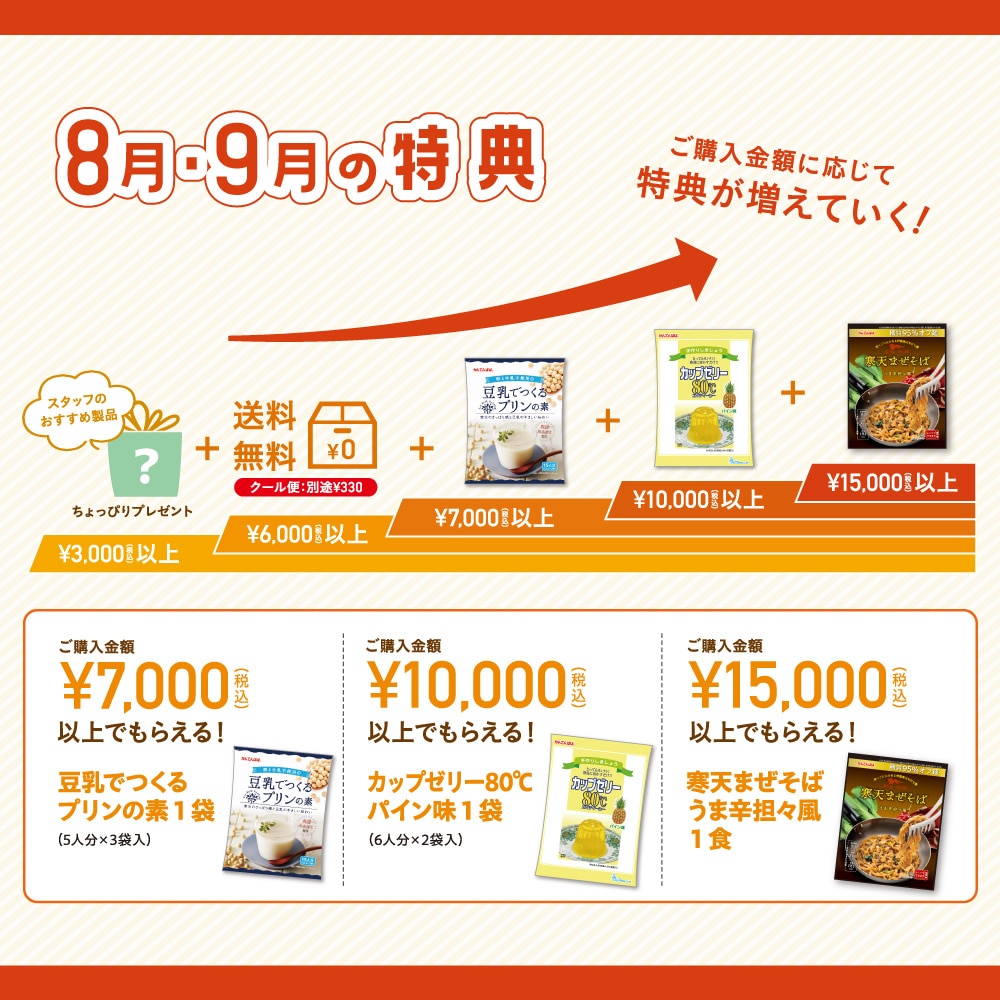 【3,000円以上で必ずもらえる！】夏のお買い物特典