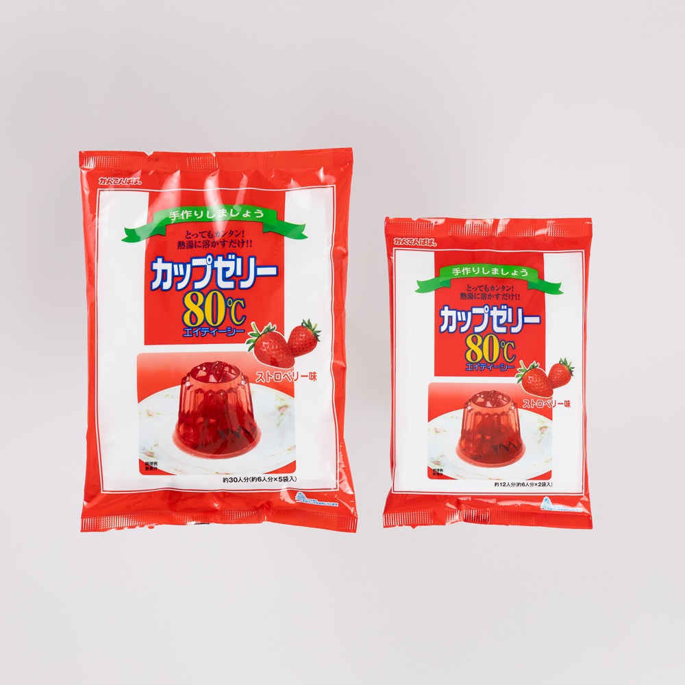 寒天の専門店】カップゼリー80℃ ストロベリー味(2袋入): スイーツ_
